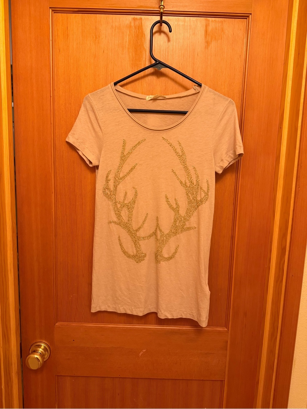J. Crew Sequin Antler Graphic Tee NWT